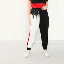 Shein Plus Drawstring Waist Cut And Sew Sweatpants