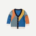 Shein Toddler Boys Color Block Cardigan
