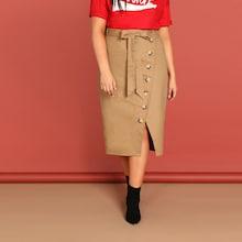 Shein Plus Tie Waist Wrap Skirt