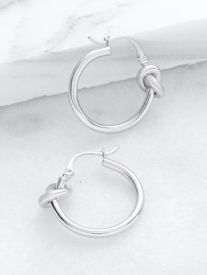 Shein Silver Knotted Hoop Earrings