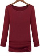 Rosewe Charming Wine Red Long Sleeve Woman T Shirt