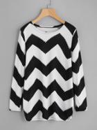 Shein Contrast Chevron T-shirt