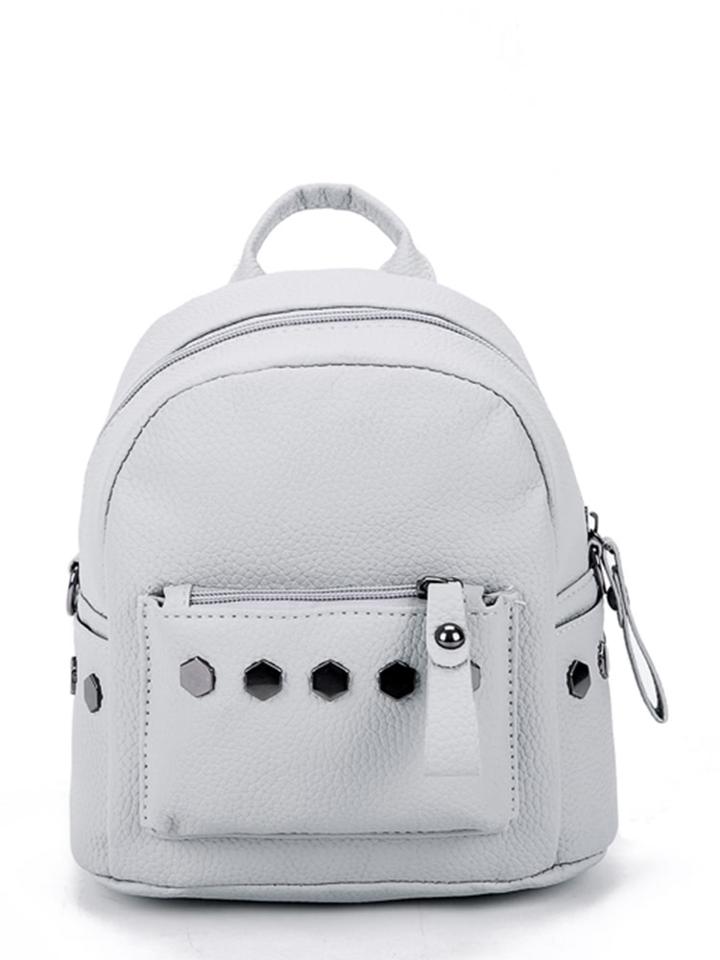 Shein Rivet Decorated Pu Backpacks Bag