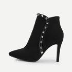 Shein Rivet Detail Point Toe Ankle Boots