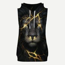 Shein Men Tiger Print Sleeveless Hoodie