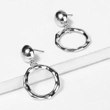 Shein Metal Hoop Drop Earrings
