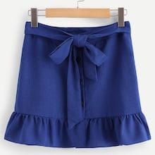 Shein Tie Front Buttoned Ruffle Skirt