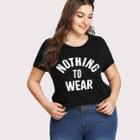 Shein Plus Letter Print Front Tee