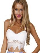Shein Sexy Lace Stitching Midriff Vest