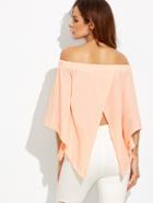 Shein Rose Pink Off The Shoulder Open Back Blouse