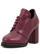 Shein Burgundy Chunky High Heel Pu Boots