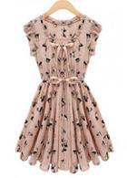 Rosewe Daily Animal Print Cap Sleeve Dress For Summer