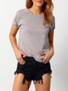 Shein Grey Round Neck Short Sleeve T-shirt