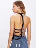 Shein Woven Detail Strappy Back Cami