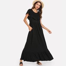 Shein Ruffle Embellished Solid Dress