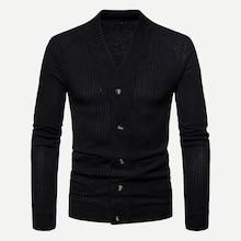 Shein Men Single Breasted Solid Knit Coat