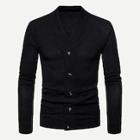 Shein Men Single Breasted Solid Knit Coat