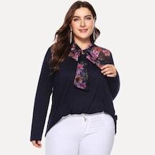 Shein Plus Self-tie Bow Blouse