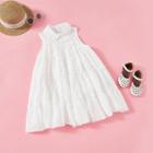 Shein Girls Point Collar Tiered Tent Dress