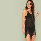 Shein Fringe Hem Asymmetric Dress Cover Up