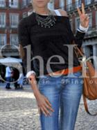 Shein Grey Wide Neck Elbow Patch T-shirt
