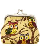 Shein Yellow Owl Design Kiss Lock Coin Wallet