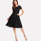 Shein Hollow Out Lace Skater Dress