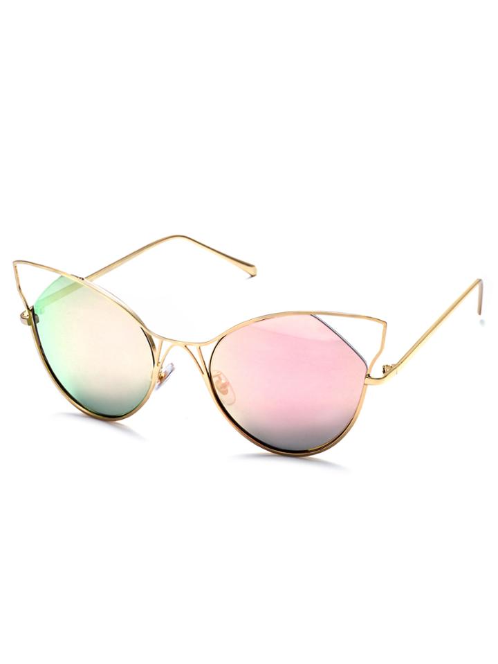 Shein Gold Frame Pink Cat Eye Sunglasses