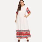 Shein Plus Geo Print Tee Dress