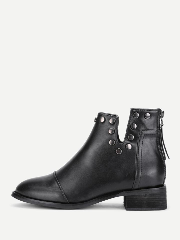 Shein V Cut Studded Boots