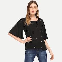 Shein Pearls Beaded Tunic Top