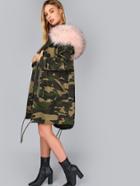 Shein Oversized Camo Parka Jacket Camouflage