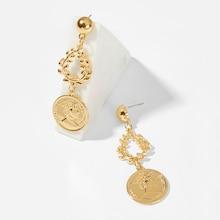 Shein Coin & Leaf Detail Drop Earrings