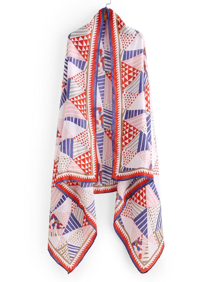 Shein Triangle Print Patchwork Scarf