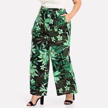 Shein Plus Botanical Wide Leg Pants