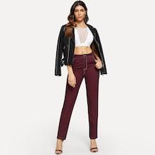 Shein Contrast Stitch Slant Pocket Pants