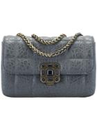 Shein Grey Plaid Pattern Chain Pu Shoulder Bag