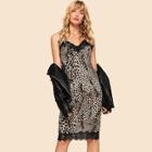 Shein 80s Lace Applique Leopard Cami Dress