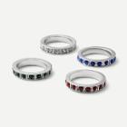 Shein Rhinestone Decorated Ring Set 4pcs