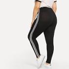 Shein Plus Contrast Taped Side Legging