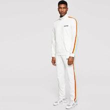 Shein Men Rainbow Striped Trim Jacket & Pants Set