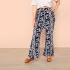 Shein Plus Tribal Print Elastic Waist Pants