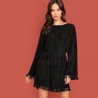 Shein Drop Shoulder Tassel Embellished Dress