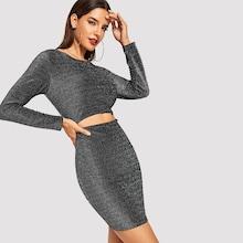 Shein Cut Out Front Glitter Dress