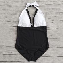 Shein Plus Two Tone Frill Swimsuit
