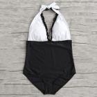 Shein Plus Two Tone Frill Swimsuit