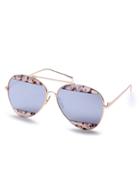 Shein Gold Metal Frame Double Bridge Decorative Sunglasses