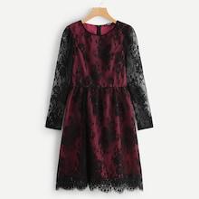 Shein Contrast Lace Sheer Dress