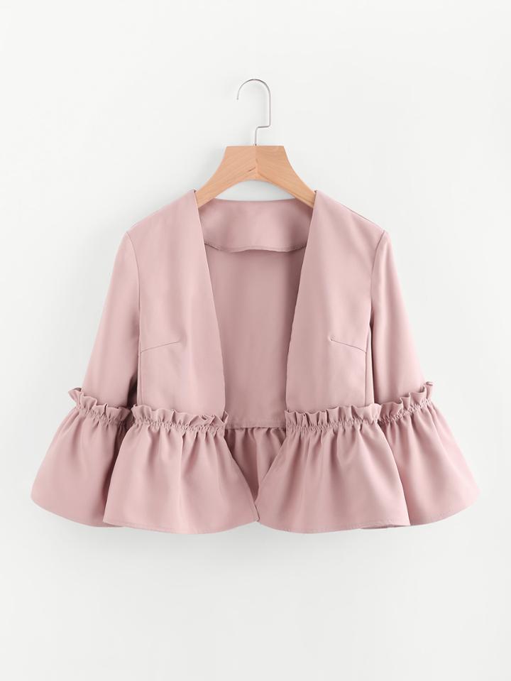Shein Bell Sleeve Frill Detail Blazer