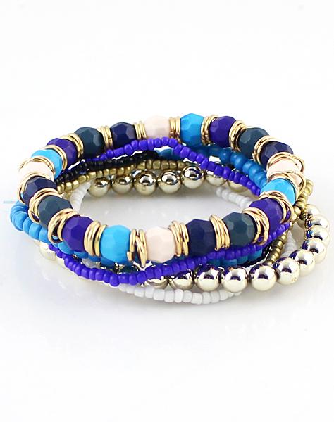 Shein Blue Bead Multilayers Bracelet